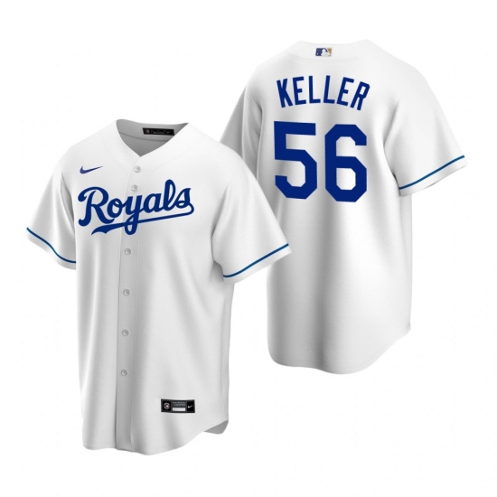 Men's Nike Kansas City Royals 56 Brad Keller White Home Stitched Baseball Jersey