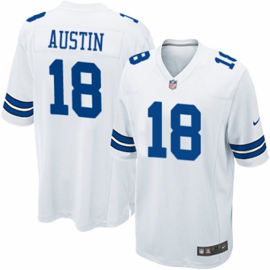 Men's Nike Dallas Cowboys 18 Tavon Austin Game White NFL Jersey