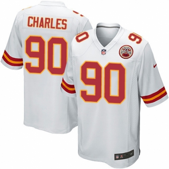 Men's Nike Kansas City Chiefs 90 Stefan Charles Game White NFL Jersey