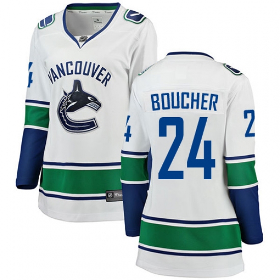 Women's Vancouver Canucks 24 Reid Boucher Fanatics Branded White Away Breakaway NHL Jersey