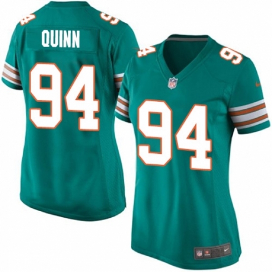 Women's Nike Miami Dolphins 94 Robert Quinn Game Aqua Green Alternate NFL Jersey