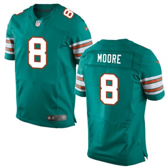 Men's Nike Miami Dolphins 8 Matt Moore Elite Aqua Green Alternate NFL Jersey