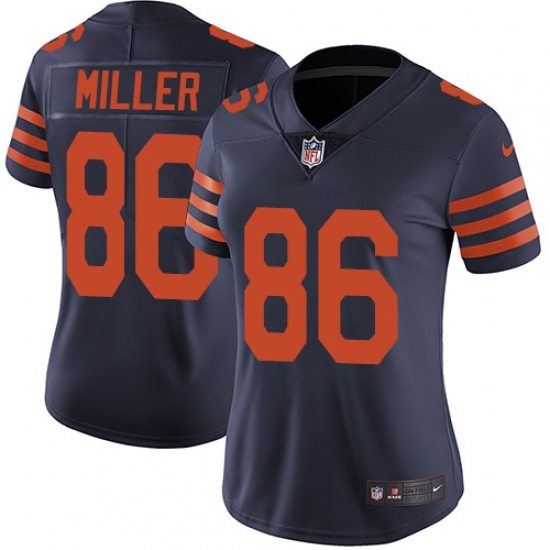 Women's Nike Chicago Bears 86 Zach Miller Navy Blue Alternate Vapor Untouchable Limited Player NFL Jersey