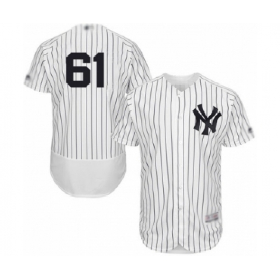 Men's New York Yankees 61 Ben Heller White Home Flex Base Authentic Collection Baseball Player Jersey