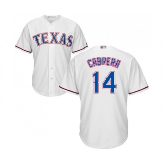 Men's Texas Rangers 14 Asdrubal Cabrera Replica White Home Cool Base Baseball Jersey