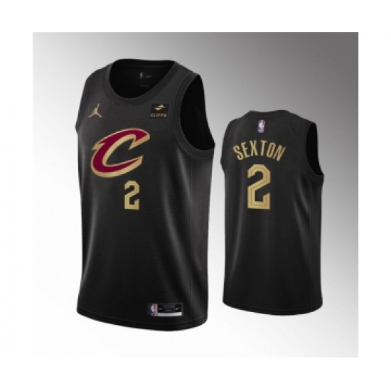 Men's Cleveland Cavaliers 2 Collin Sexton Black Statement Edition Stitched Basketball Jersey
