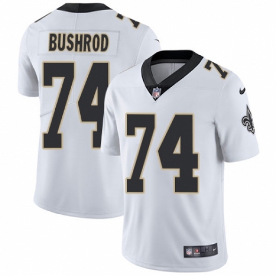 Men's Nike New Orleans Saints 74 Jermon Bushrod White Vapor Untouchable Limited Player NFL Jersey