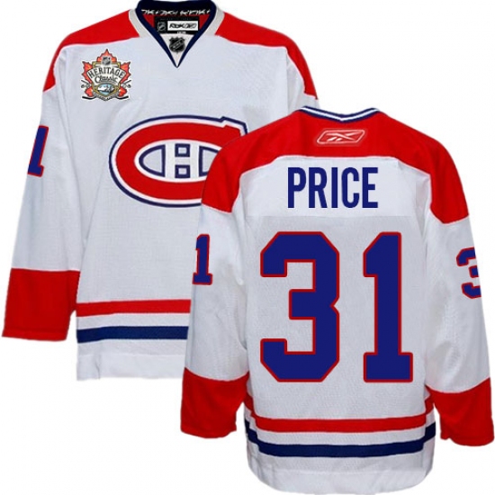 Men's Reebok Montreal Canadiens 31 Carey Price Authentic White Heritage Classic Style NHL Jersey