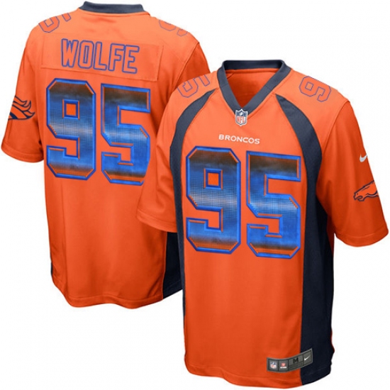 Men's Nike Denver Broncos 95 Derek Wolfe Limited Orange Strobe NFL Jersey