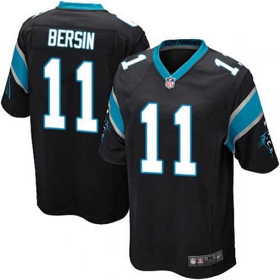 Men's Nike Carolina Panthers 11 Brenton Bersin Game Black Team Color NFL Jersey