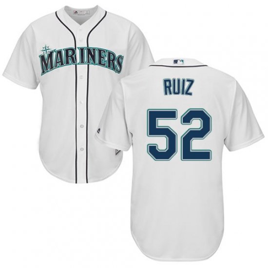 Men's Majestic Seattle Mariners 52 Carlos Ruiz Replica White Home Cool Base MLB Jersey