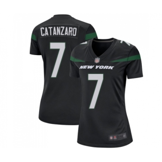 Women's New York Jets 7 Chandler Catanzaro Game Black Alternate Football Jersey