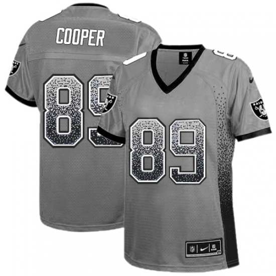 Women's Nike Oakland Raiders 89 Amari Cooper Elite Grey Drift Fashion NFL Jersey