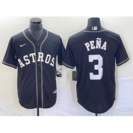 Men's Houston Astros 3 Jeremy Pena Black Cool Base Stitched Baseball Jersey