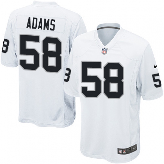 Men's Nike Oakland Raiders 58 Tyrell Adams Game White NFL Jersey