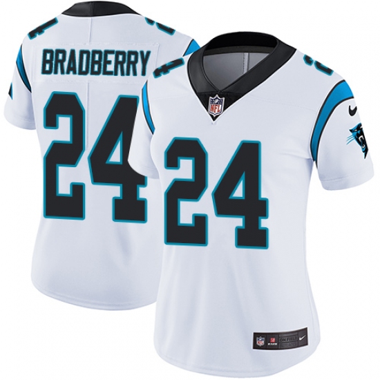 Women's Nike Carolina Panthers 24 James Bradberry White Vapor Untouchable Limited Player NFL Jersey