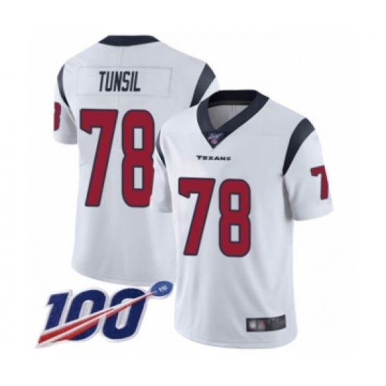 Men's Houston Texans 78 Laremy Tunsil White Vapor Untouchable Limited Player 100th Season Football Jersey