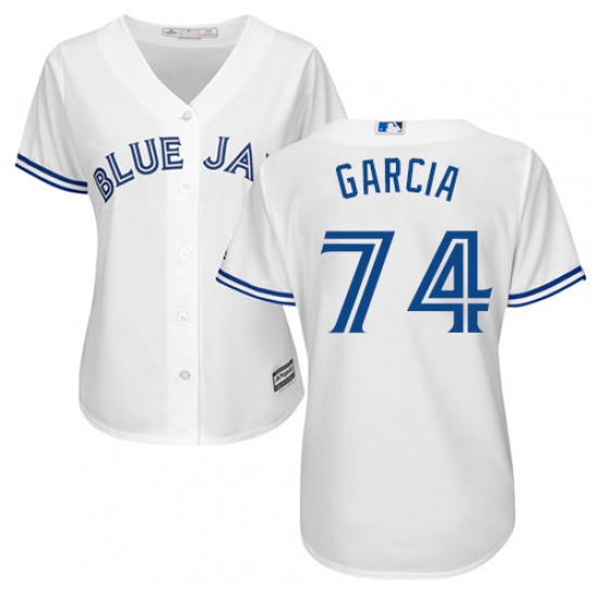 Women's Majestic Toronto Blue Jays 74 Jaime Garcia Authentic White Home MLB Jersey