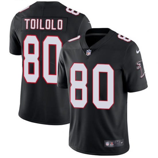 Men's Nike Atlanta Falcons 80 Levine Toilolo Black Alternate Vapor Untouchable Limited Player NFL Jersey