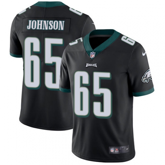 Men's Nike Philadelphia Eagles 65 Lane Johnson Black Alternate Vapor Untouchable Limited Player NFL Jersey