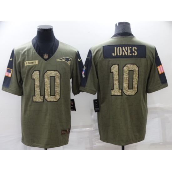 Men's New England Patriots 10 Mac Jones Nike Camo 2021 Salute To Service Limited Player Jersey