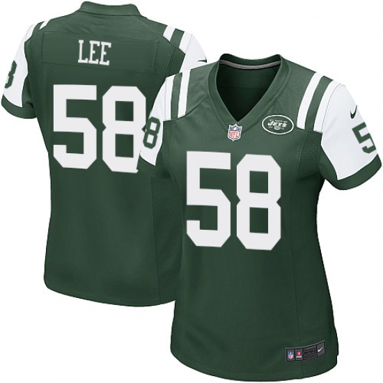 Women's Nike New York Jets 58 Darron Lee Game Green Team Color NFL Jersey