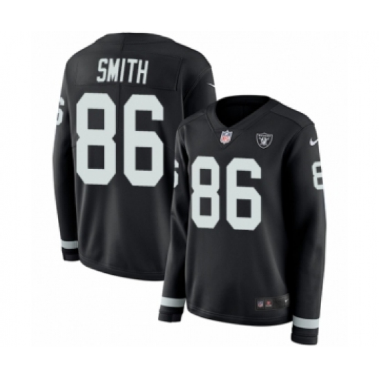 Women's Nike Oakland Raiders 86 Lee Smith Limited Black Therma Long Sleeve NFL Jersey