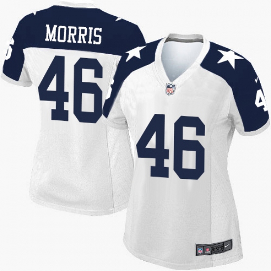 Women's Nike Dallas Cowboys 46 Alfred Morris Limited White Throwback Alternate NFL Jersey