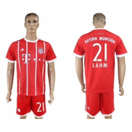 Bayern Munchen 21 Lahm Home Soccer Club Jersey