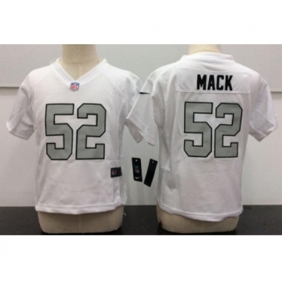 Toddler Oakland Raiders 52 Khalil Mack White 2016 Color Rush Stitched NFL Nike Jersey