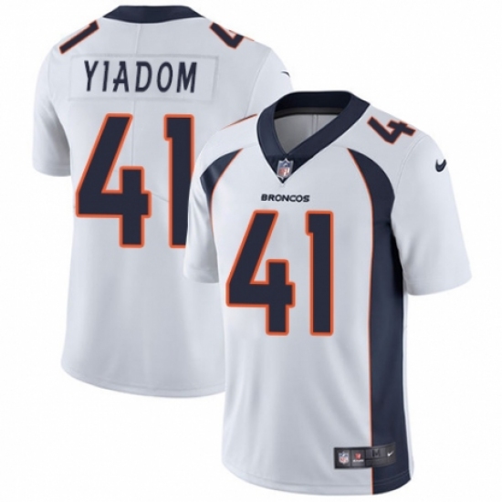Youth Nike Denver Broncos 41 Isaac Yiadom White Vapor Untouchable Limited Player NFL Jersey