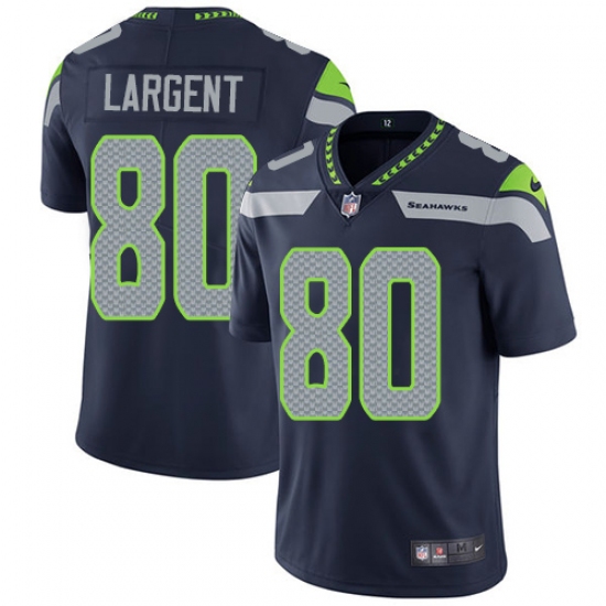 Youth Nike Seattle Seahawks 80 Steve Largent Steel Blue Team Color Vapor Untouchable Limited Player NFL Jersey