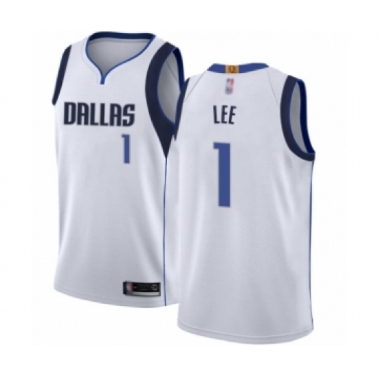 Men's Dallas Mavericks 1 Courtney Lee Authentic White Basketball Jersey - Association Edition