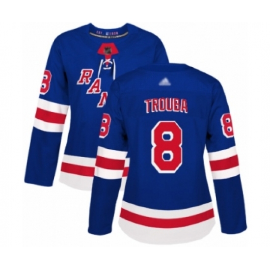 Women's New York Rangers 8 Jacob Trouba Authentic Royal Blue Home Hockey Jersey