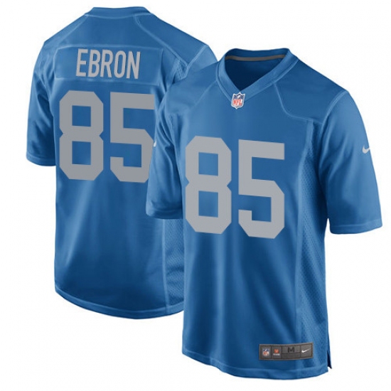 Men's Nike Detroit Lions 85 Eric Ebron Game Blue Alternate NFL Jersey