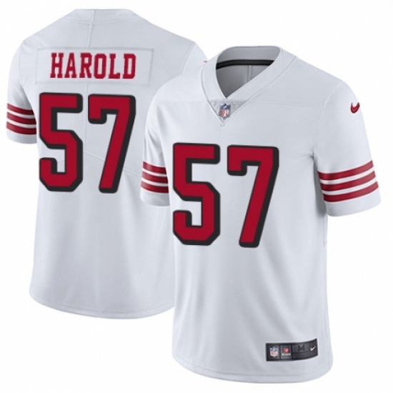 Youth Nike San Francisco 49ers 57 Eli Harold Limited White Rush Vapor Untouchable NFL Jersey