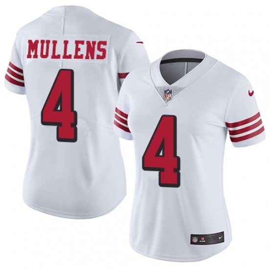 Women's Nike San Francisco 49ers 4 Nick Mullens Limited White Rush Vapor Untouchable NFL Jersey