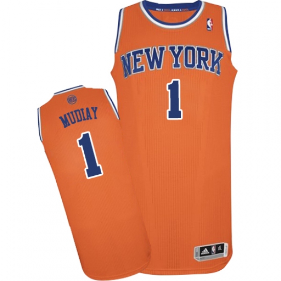 Youth Adidas New York Knicks 1 Emmanuel Mudiay Authentic Orange Alternate NBA Jersey
