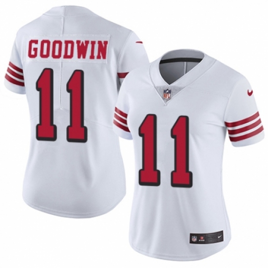Women's Nike San Francisco 49ers 11 Marquise Goodwin Limited White Rush Vapor Untouchable NFL Jersey
