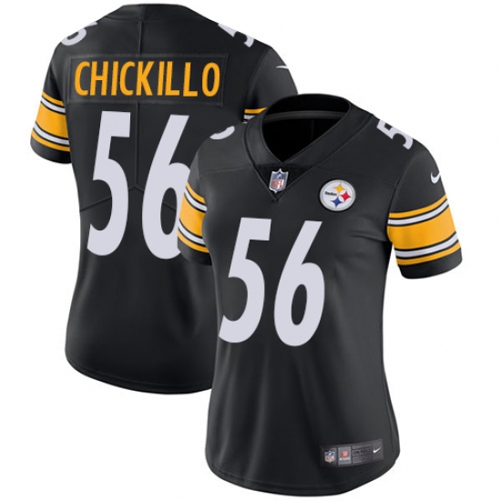 Women's Nike Pittsburgh Steelers 56 Anthony Chickillo Black Team Color Vapor Untouchable Limited Player NFL Jersey