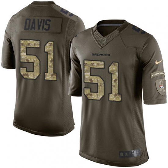 Men's Nike Denver Broncos 51 Todd Davis Elite Green Salute to Service NFL Jersey