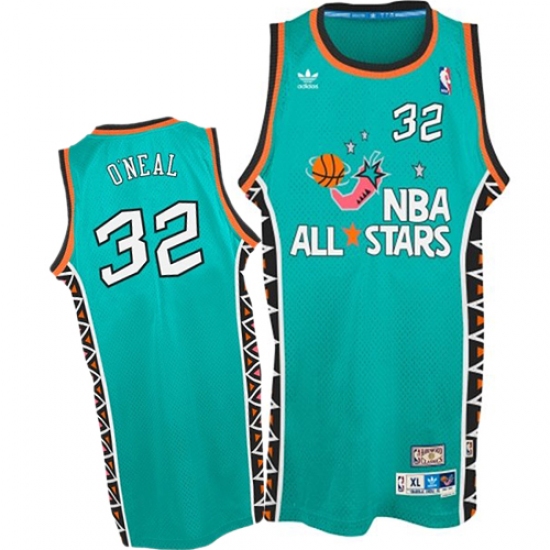 Men's Mitchell and Ness Orlando Magic 32 Shaquille O'Neal Swingman Light Blue 1996 All Star Throwback NBA Jersey