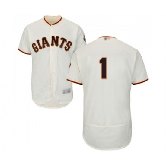 Men's San Francisco Giants 1 Kevin Pillar Cream Home Flex Base Authentic Collection Baseball Jersey