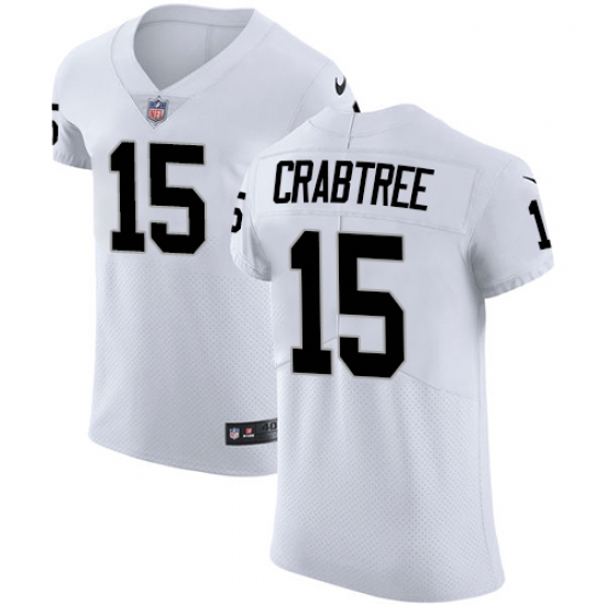 Men's Nike Oakland Raiders 15 Michael Crabtree White Vapor Untouchable Elite Player NFL Jersey
