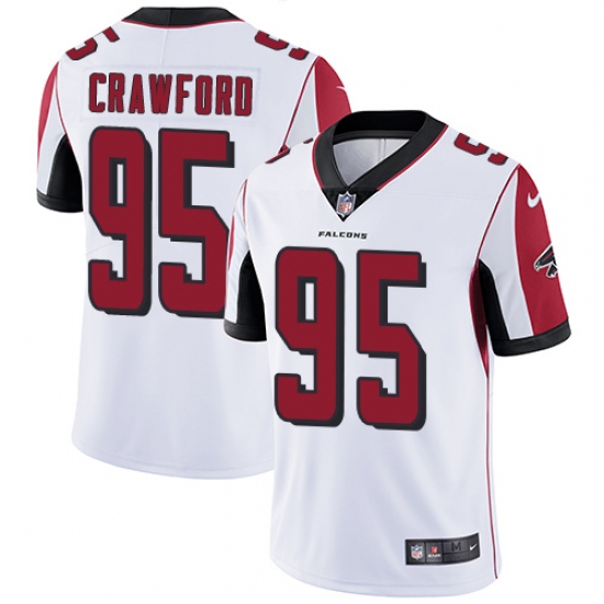 Youth Nike Atlanta Falcons 95 Jack Crawford White Vapor Untouchable Limited Player NFL Jersey