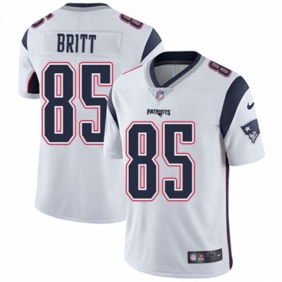 Men's Nike New England Patriots 85 Kenny Britt White Vapor Untouchable Limited Player NFL Jersey