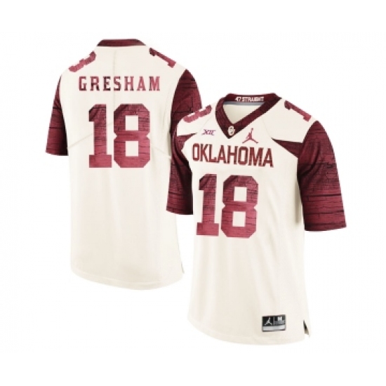 Oklahoma Sooners 18 Jermaine Gresham White 47 Game Winning Streak College Football Jersey