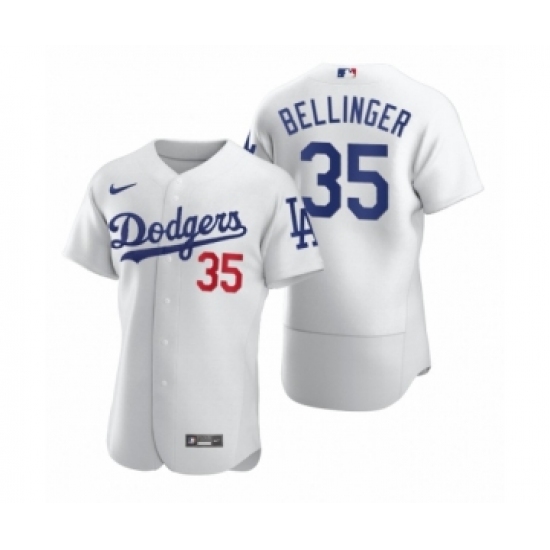 Men's Los Angeles Dodgers 35 Cody Bellinger Nike White 2020 Authentic Jersey
