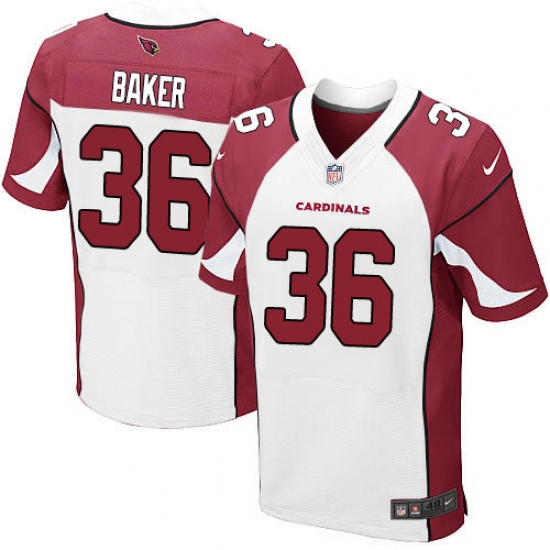 Men's Nike Arizona Cardinals 36 Budda Baker Elite White NFL Jersey