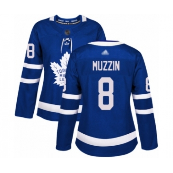 Women's Toronto Maple Leafs 8 Jake Muzzin Authentic Royal Blue Home Hockey Jersey